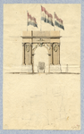 39588 Afbeelding van een ontwerp voor een erepoort, op te richten voor het bezoek van kroonprins Willem aan Utrecht op ...